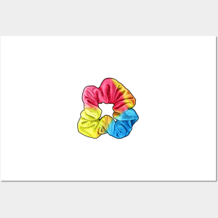 Scrunchie VSCO Girl Hair Tie Girls Colorful Rainbow Posters and Art